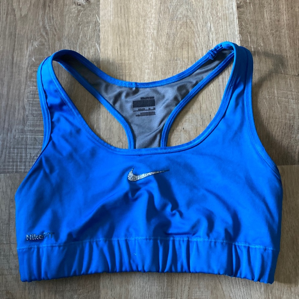 blue nike sports bra
